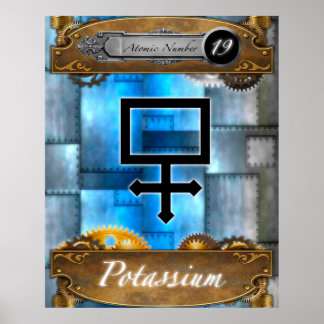 Periodic Element Potassium Atomic #19 Poster