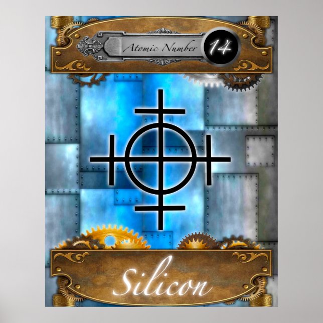 Periodic Element Silicon Atomic Number #14 Poster (Front)