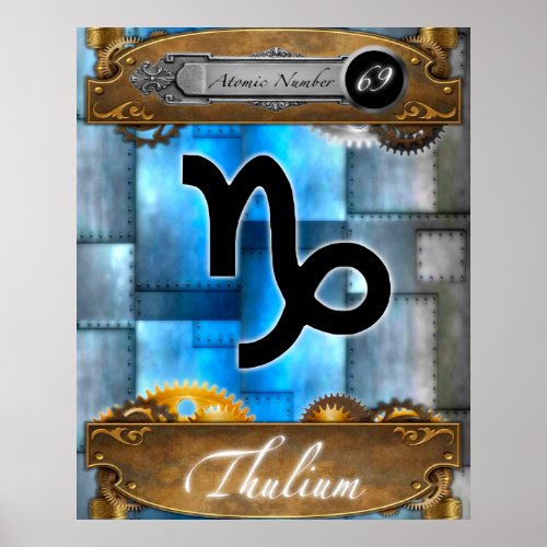 Periodic Element Thulium Atomic Number 69 Poster 