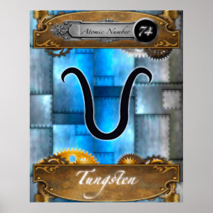 Periodic Element Tungsten Atomic #74 Poster