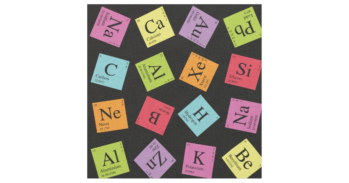Periodic Elements Fabric Zazzle