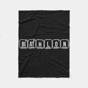 Periodic Elements Nerd Gift Funny Biathlon Lover Fleece Blanket