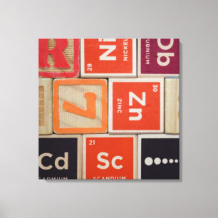 Periodic Elements Zinc Science Canvas Print
