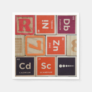 Periodic Elements Zinc Science Napkins