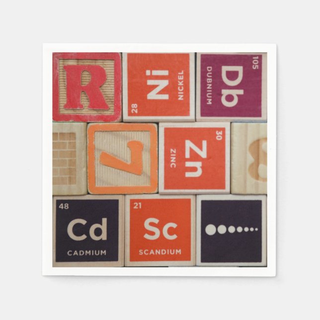 Periodic Elements Zinc Science Napkins (Front)
