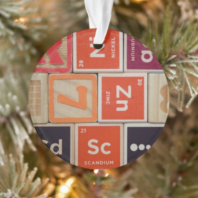 Periodic Elements Zinc Science Ornament (Tree)