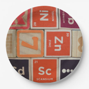 Periodic Elements Zinc Science Paper Plates