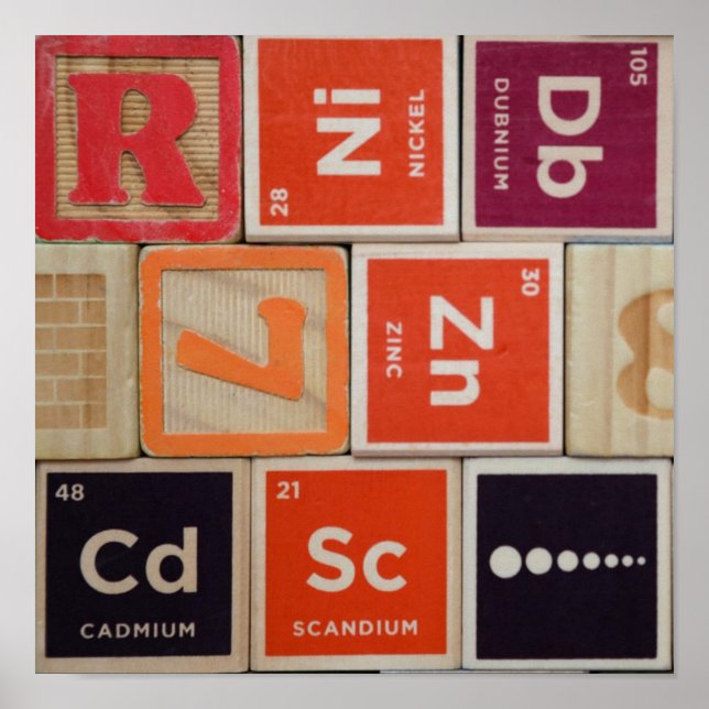Periodic Elements Zinc Science Poster (Front)