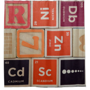 Periodic Elements Zinc Science Shower Curtain