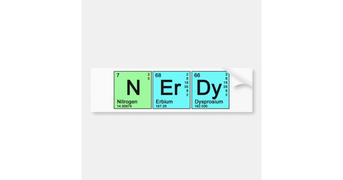 Periodic Nerd Bumper Sticker Zazzle