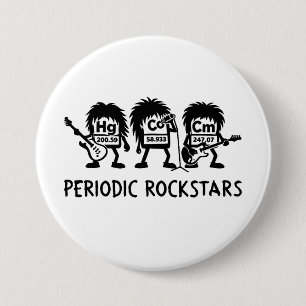 Periodic Rockstars Chemistry Humor Button