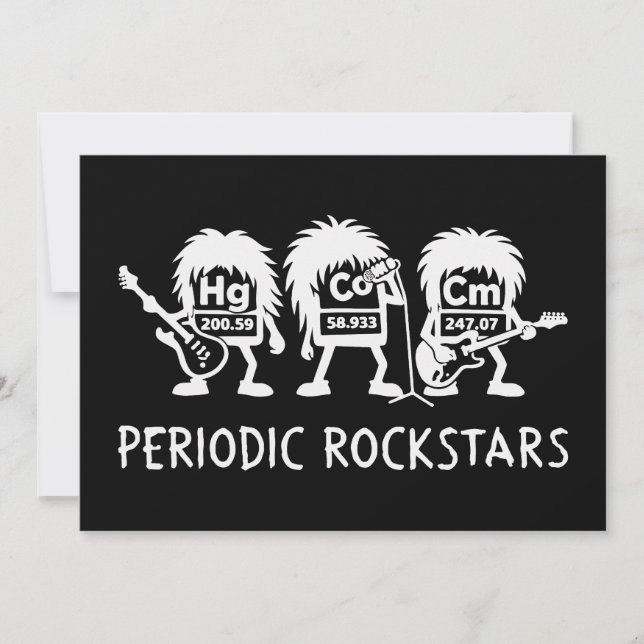 Periodic Rockstars Chemistry Humor Invitation (Front)