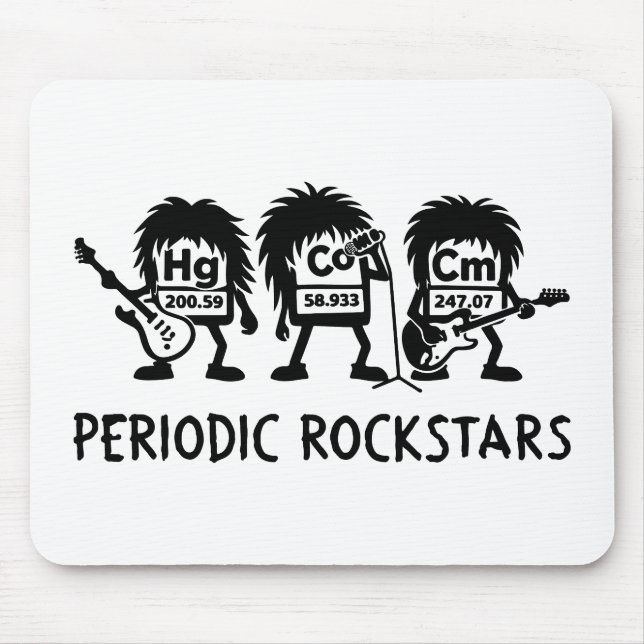 Periodic Rockstars Chemistry Humor Mouse Pad (Front)
