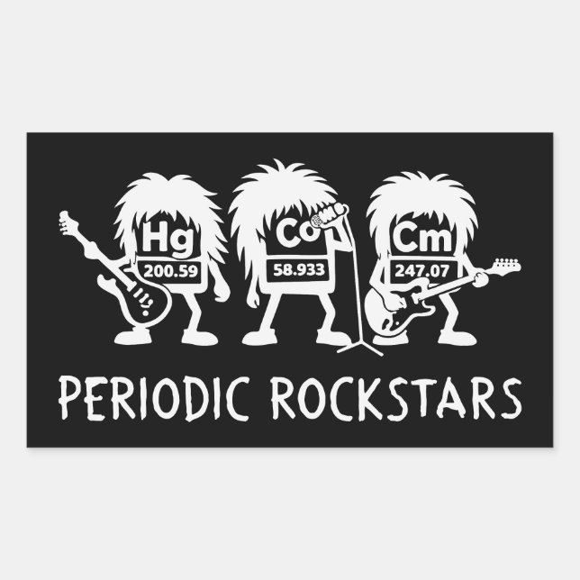 Periodic Rockstars Chemistry Humor Rectangular Sticker (Front)