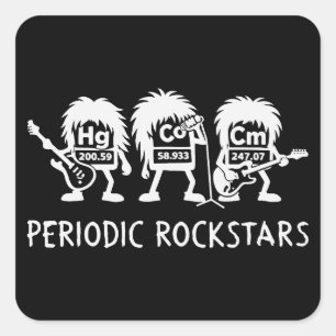 Periodic Rockstars Chemistry Humor Square Sticker