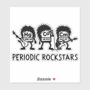 Periodic Rockstars Chemistry Humor Sticker