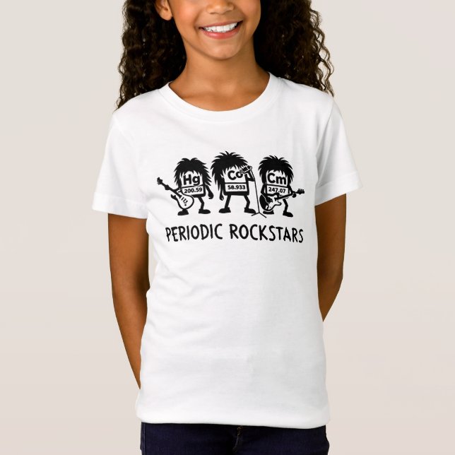 Periodic Rockstars Chemistry Humor T-Shirt (Front)
