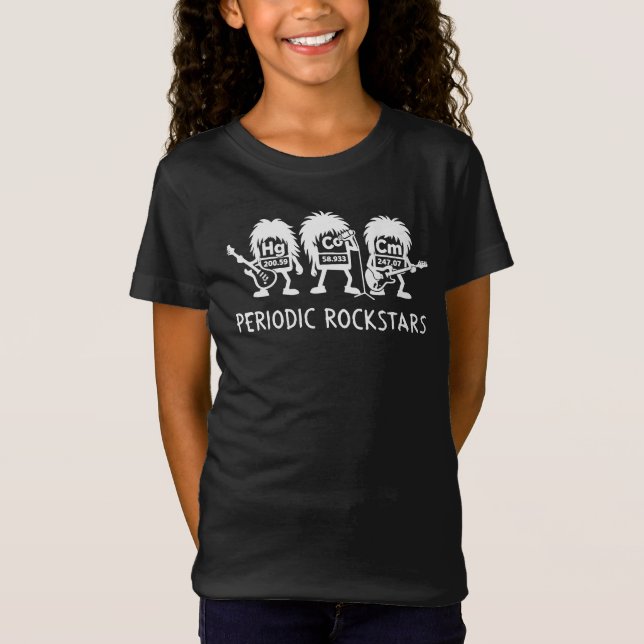 Periodic Rockstars Chemistry Humor T-Shirt (Front)