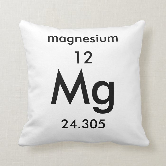 Periodic Table 12 Magnesium Pillow