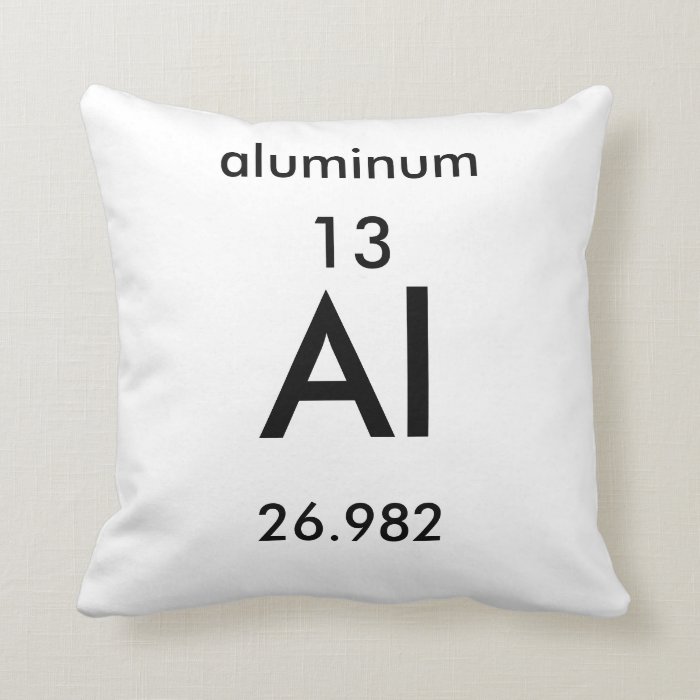 Periodic Table 13 Aluminum Pillow