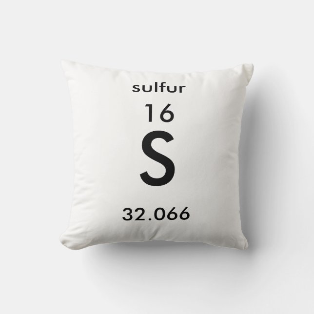 Periodic Table 16 Sulfur Pillow (Front)