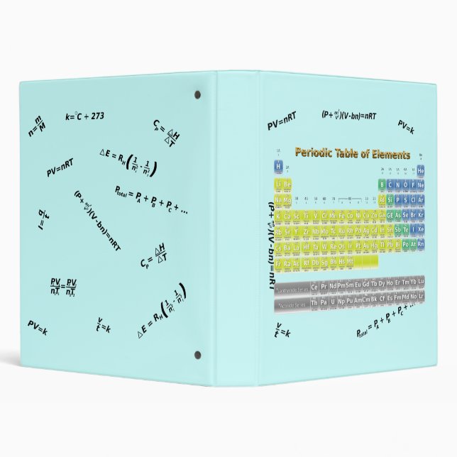 Periodic Table 1 Inch Ring 3 Ring Binder (Background)