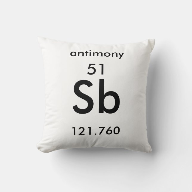 Periodic Table 51 Antimony Pillow (Front)