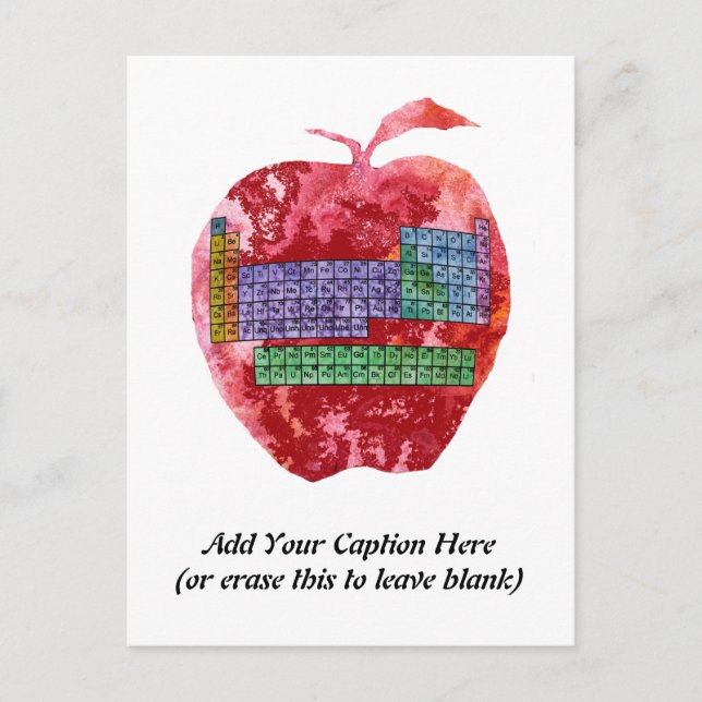 Periodic Table Apple with Customizable Text Postcard (Front)