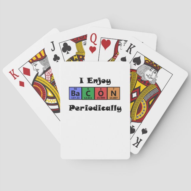 Periodic Table Bacon Science Chemistry Funny Poker Cards (Back)