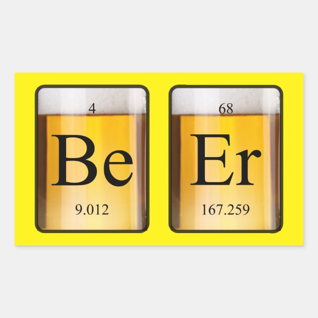 Periodic Table: Be Er Rectangular Sticker (Front)