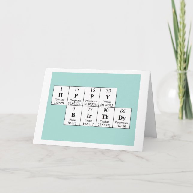 Periodic Table Birthday Card (Front)