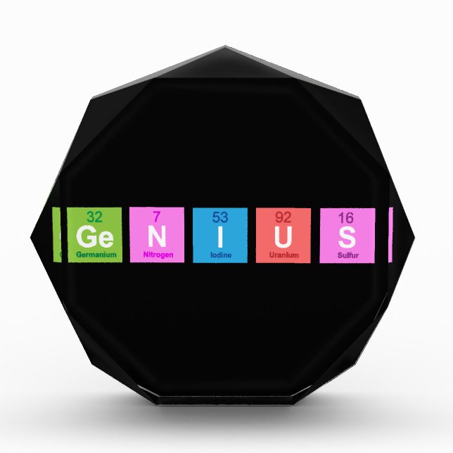 Periodic table chemistry fun award (Front)