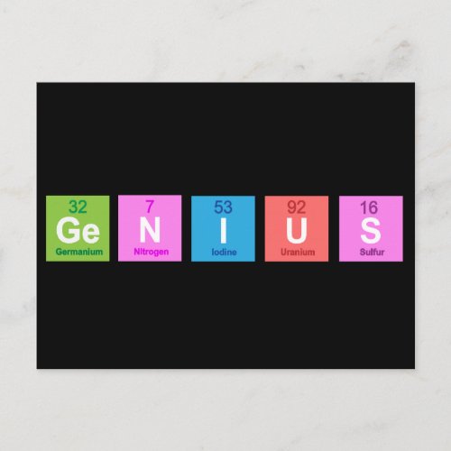 Periodic table chemistry fun postcard