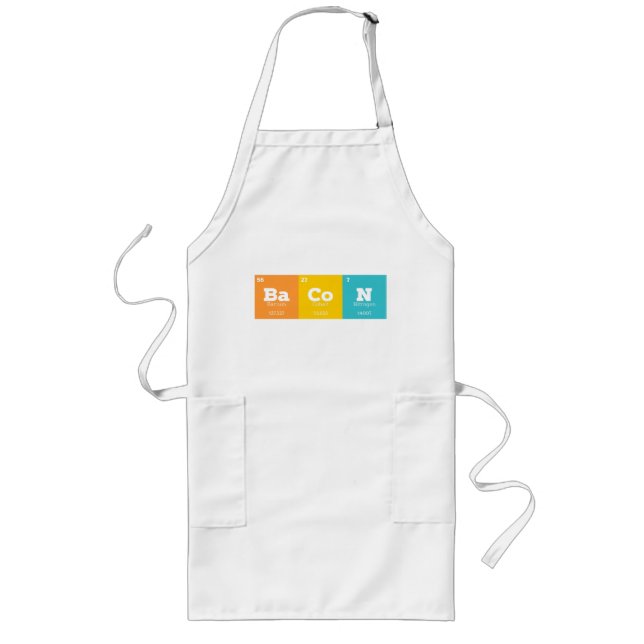 Periodic Table Chemistry Science Nerd Long Apron (Front)