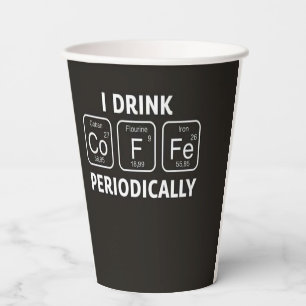 Periodic Table Coffee Lover T-shirt Paper Cups