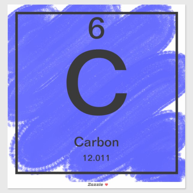 Periodic Table Custom-Cut Vinyl Sticker - Carbon (Sheet)