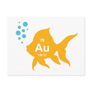 Periodic Table Elemental Gold Fish Postcard