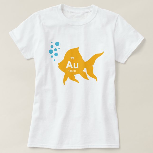 Periodic Table Elemental Gold Fish T-Shirt (Design Front)