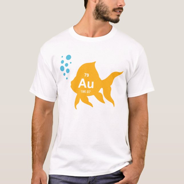 Periodic Table Elemental Gold Fish T-Shirt (Front)