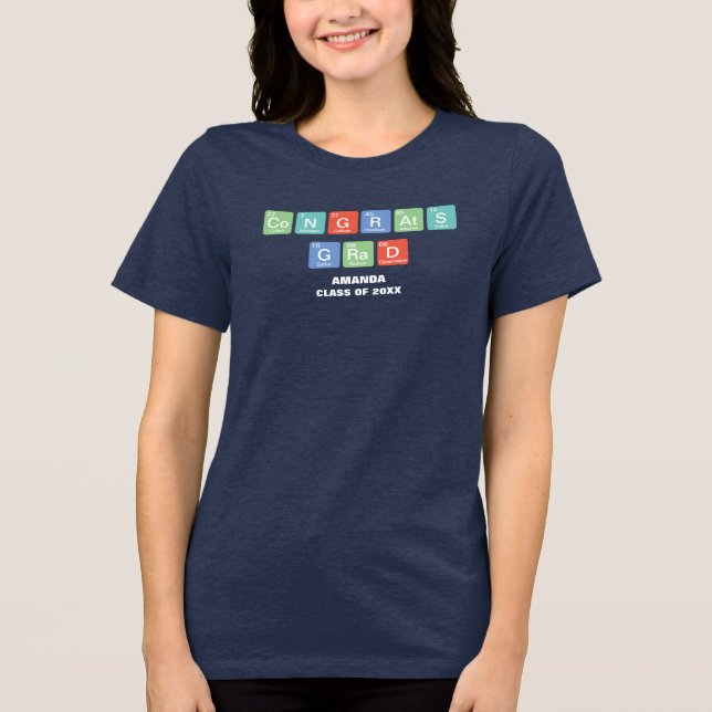 Periodic Table Elements Congrats Grad Graduation Tri-Blend Shirt (Front)
