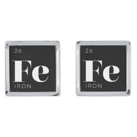 Periodic Table Elements Cuff Links // Iron
