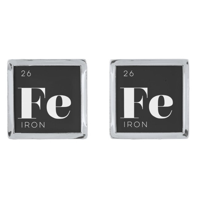 Periodic Table Elements Cuff Links // Iron (Front)