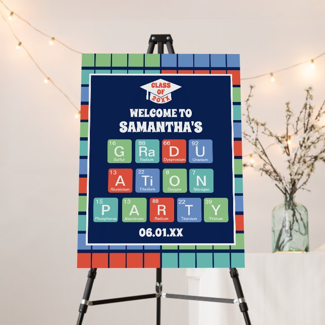 Periodic Table Elements Graduation Welcome Sign (In Situ (Stand))