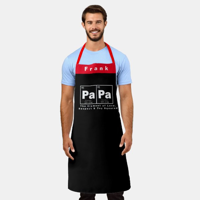 Periodic Table Elements Humor Funny PAPA Dad Apron (Worn)