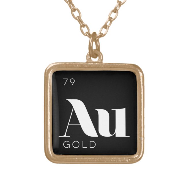 Periodic Table Elements Necklace // Gold (Front)