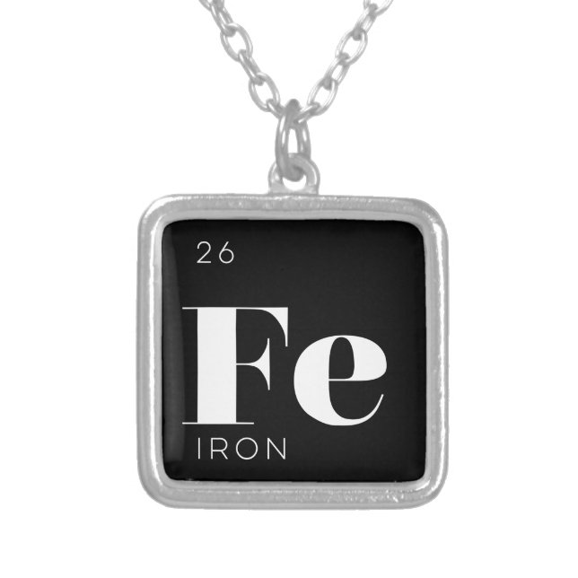 Periodic Table Elements Necklace // Iron (Front)