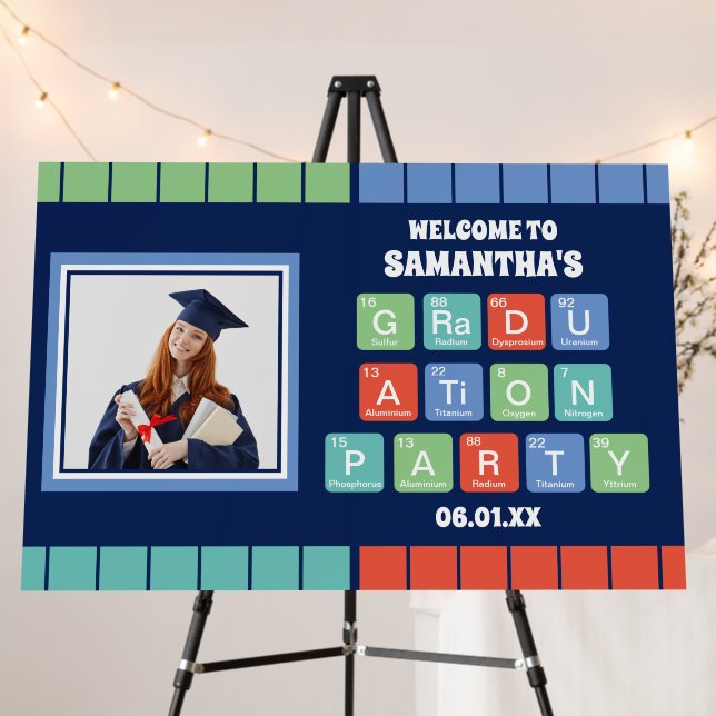 Periodic Table Elements Photo Graduation Welcome Foam Board (In Situ (Stand))