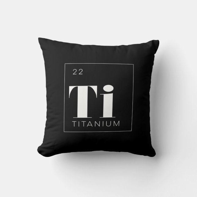 Periodic Table Elements Pillow // Titanium (Front)