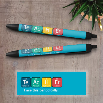 Periodic Table Elements Spelling Teacher Black Ink Pen by ForTeachersOnly at Zazzle