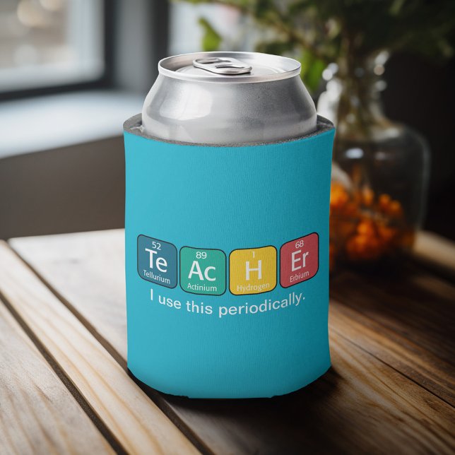 Periodic Table Elements Spelling Teacher Can Cooler (Celebrate with a personalized can cooler - add your name or monogram. Great party favor or gift)